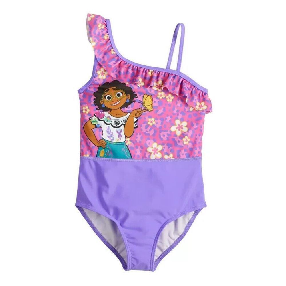 Disney's Encanto Girls One-Piece Swimsuit UPF 50+ Sleeveless Purple Size M 5-6